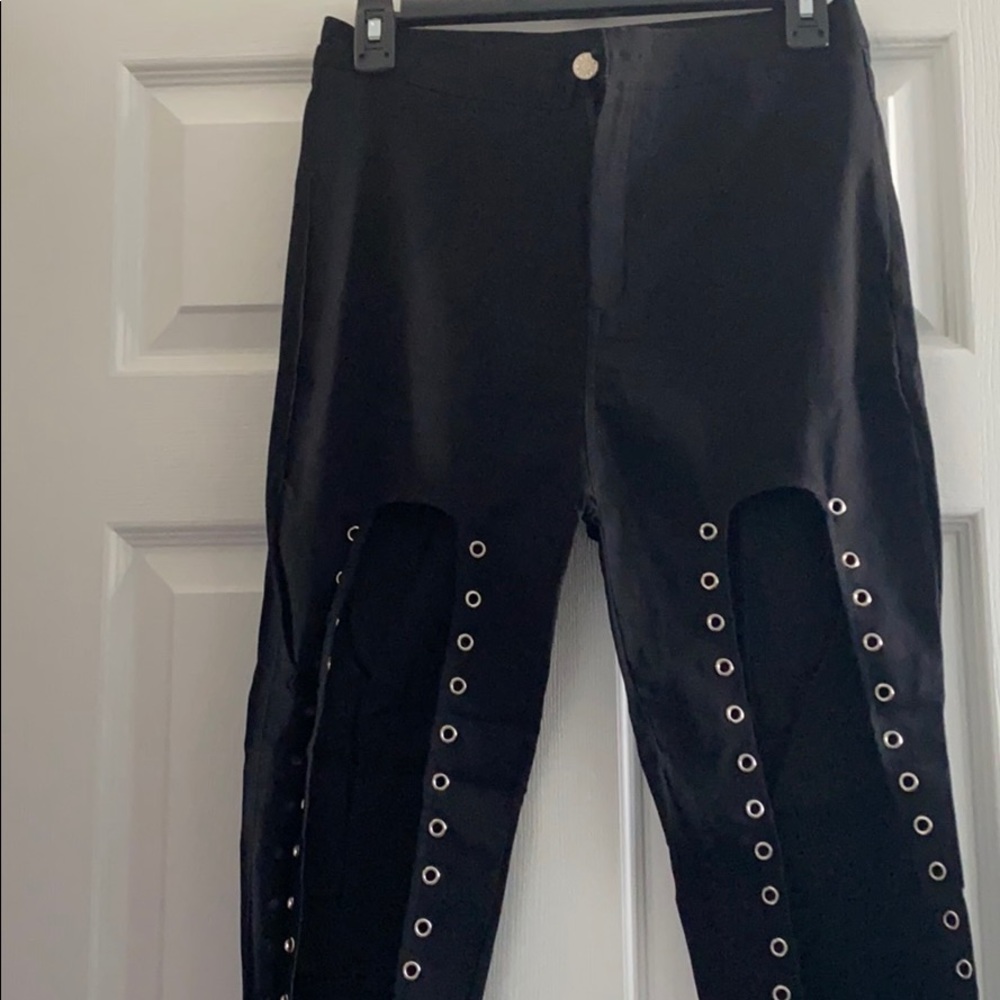 COPY - Black Lace Up Pants - XL - Picture 2 of 4